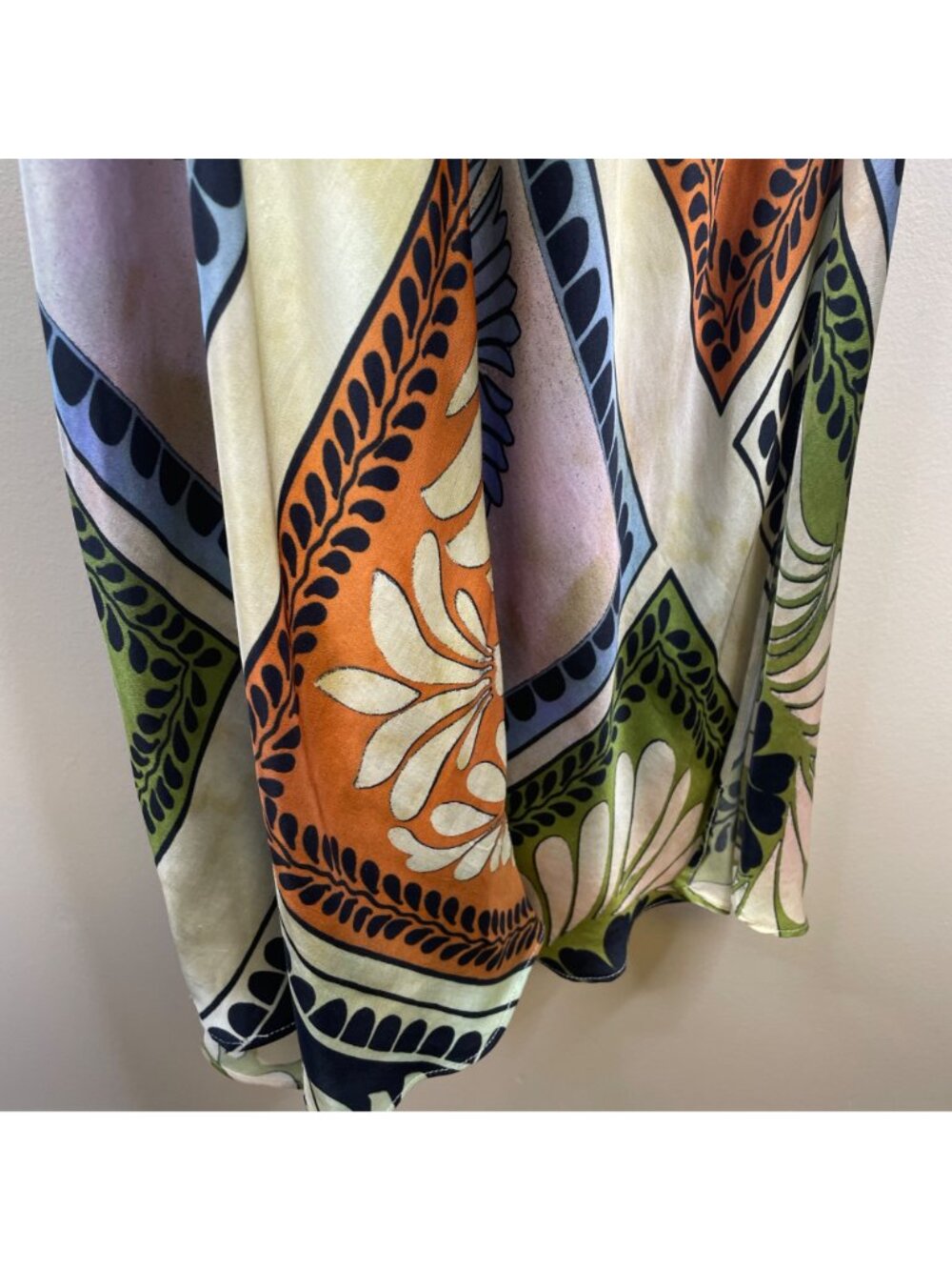 Zara Maxi Dress Womens XLarge Resort Halter Satin Silky Exotic Mixed Print Long - Picture 8 of 16